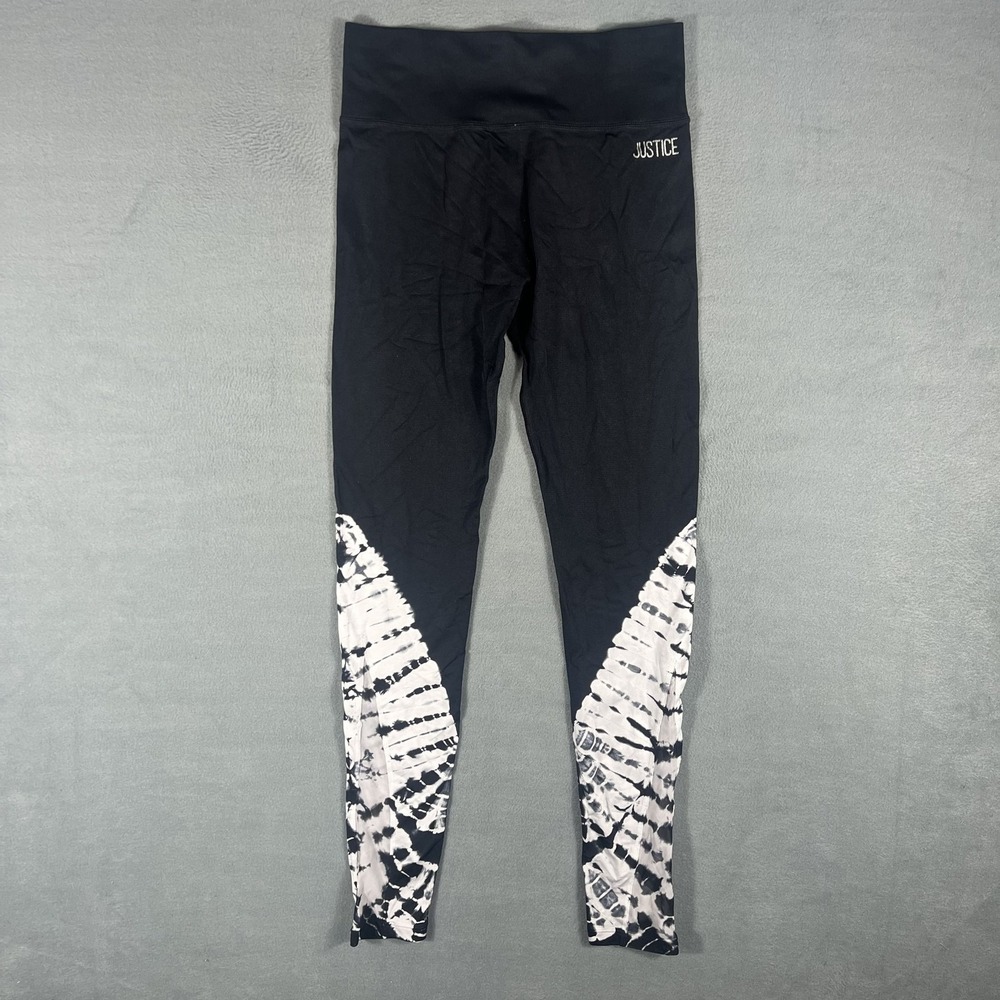 Justice‎ Active Women's Black Tie Dye Leggings Activewear Pants Size 14/16